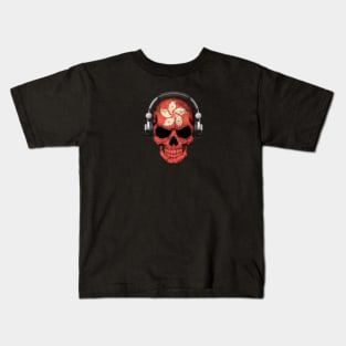 Dark Skull Deejay with Hong Kong Flag Kids T-Shirt